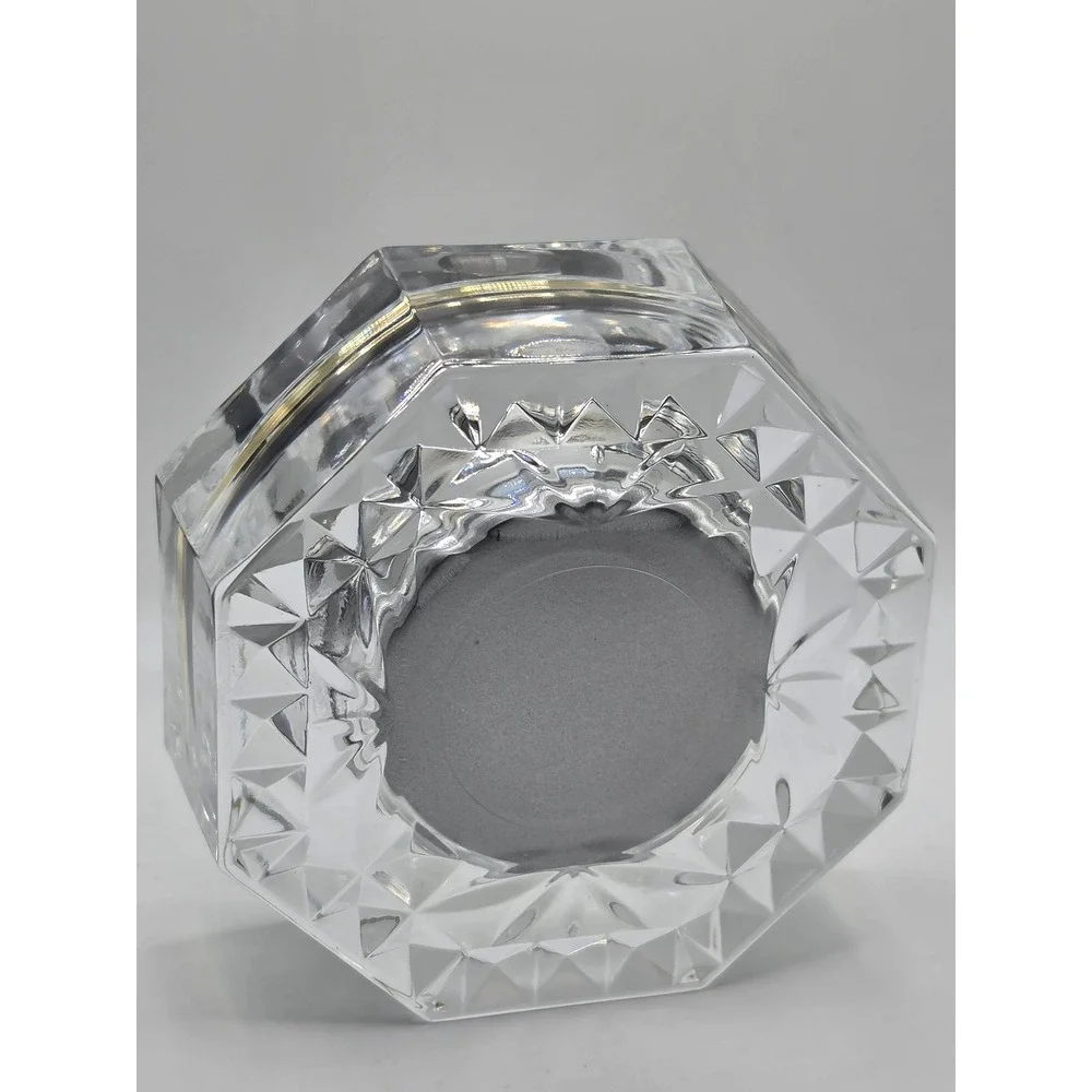 Heavy Lead Crystal Table Quartz Clock Staiger West Germany, Cristal Case France